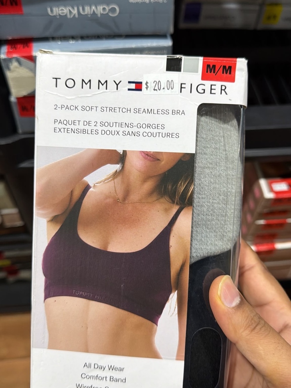 Tommy Hilfiger 2-Pack Seamless Soft Stretch Bras - Plum & Light Gray